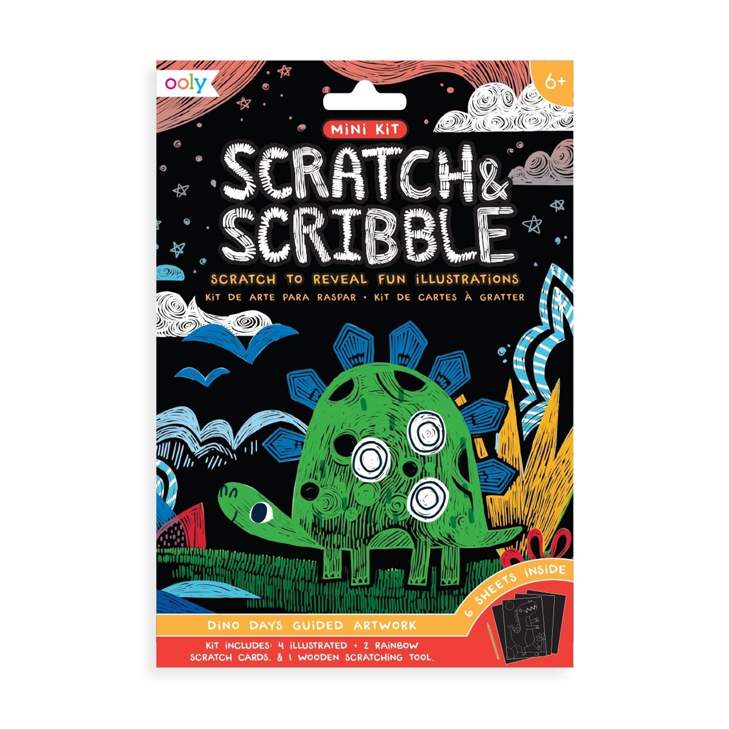 ooly mini scratch & scribble art kit: monster trucks - Little