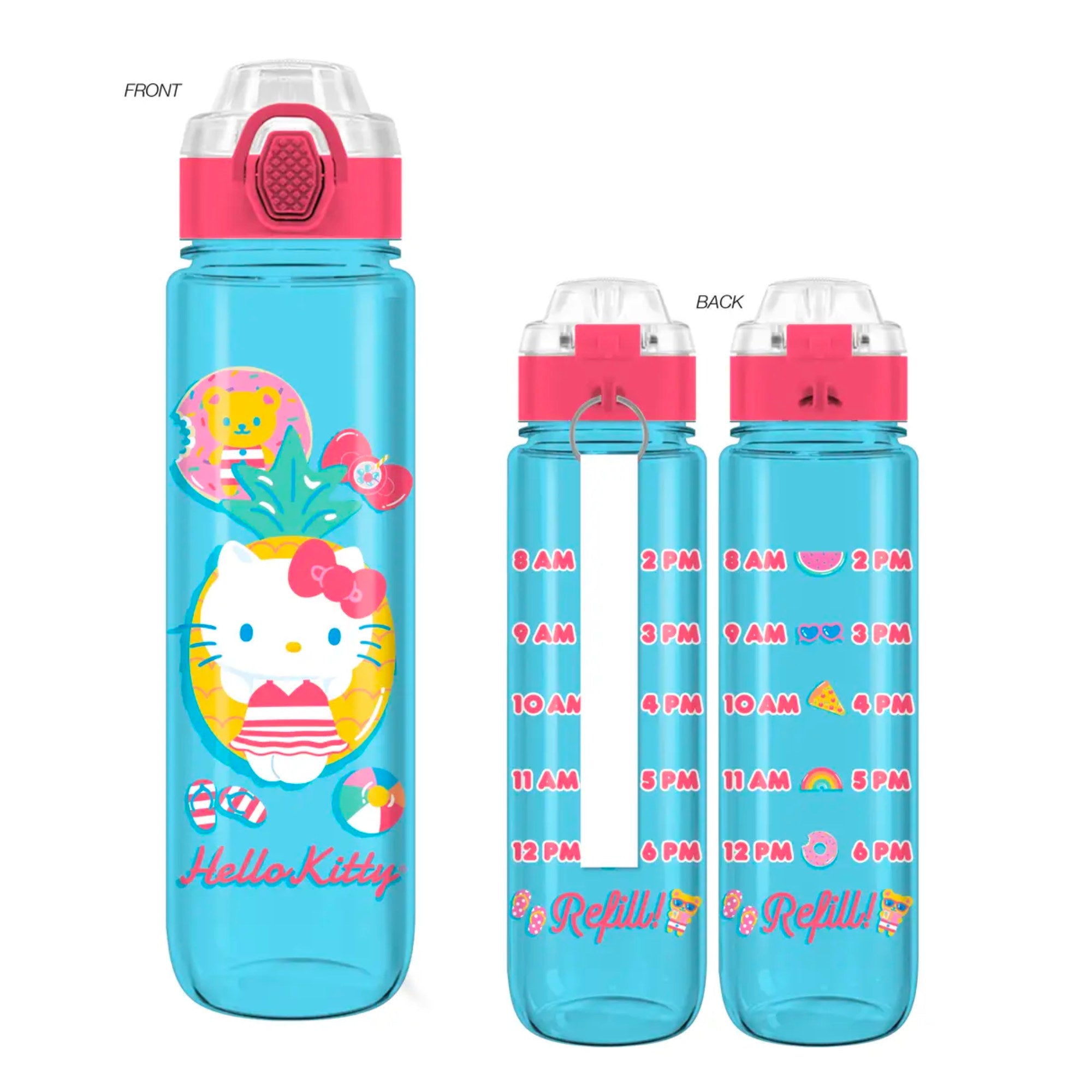 Sanrio Hello Kitty and Friends Plastic Water Bottle With Screw-Top Lid