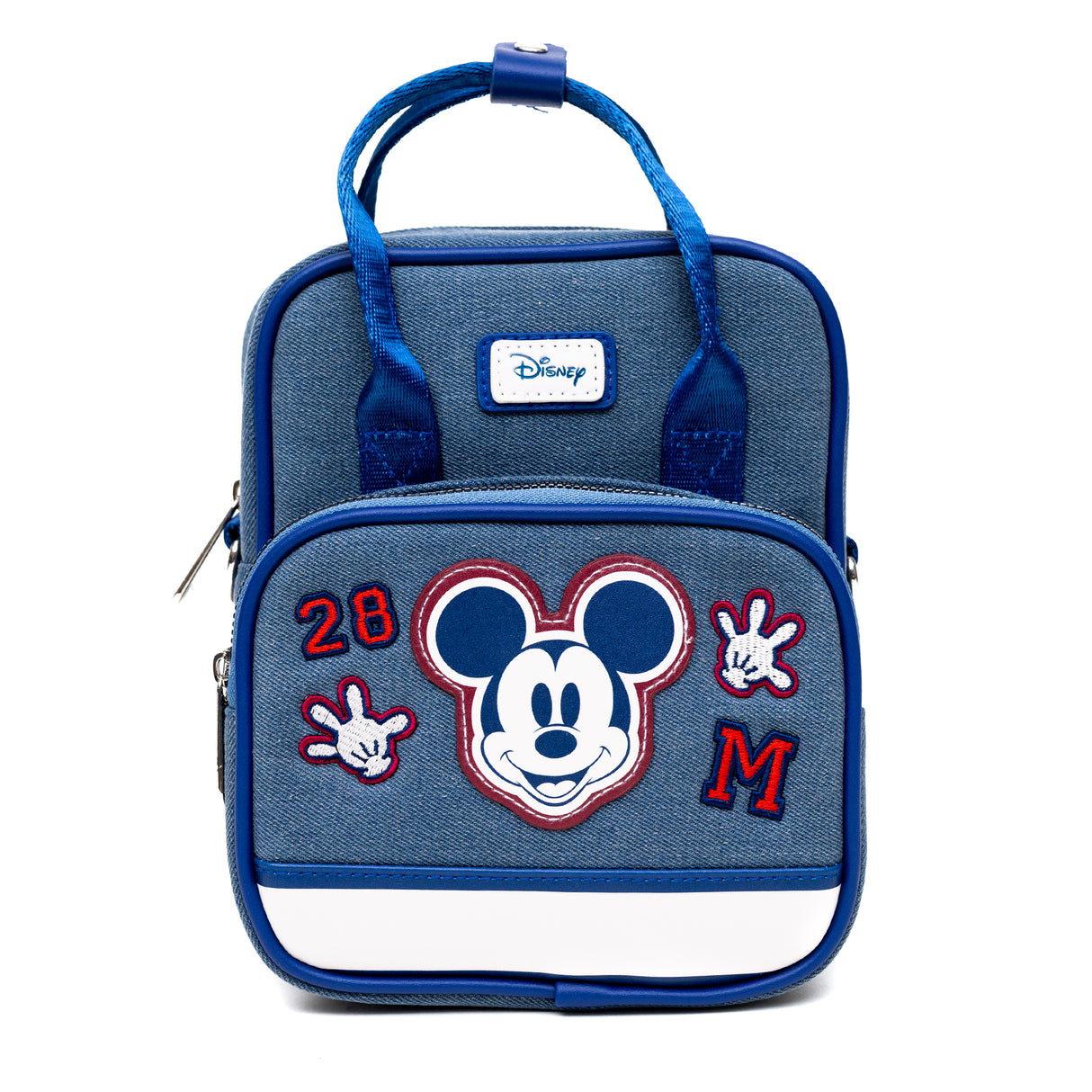 Disney Mickey Mouse Varsity Icons Denim Crossbody Bag