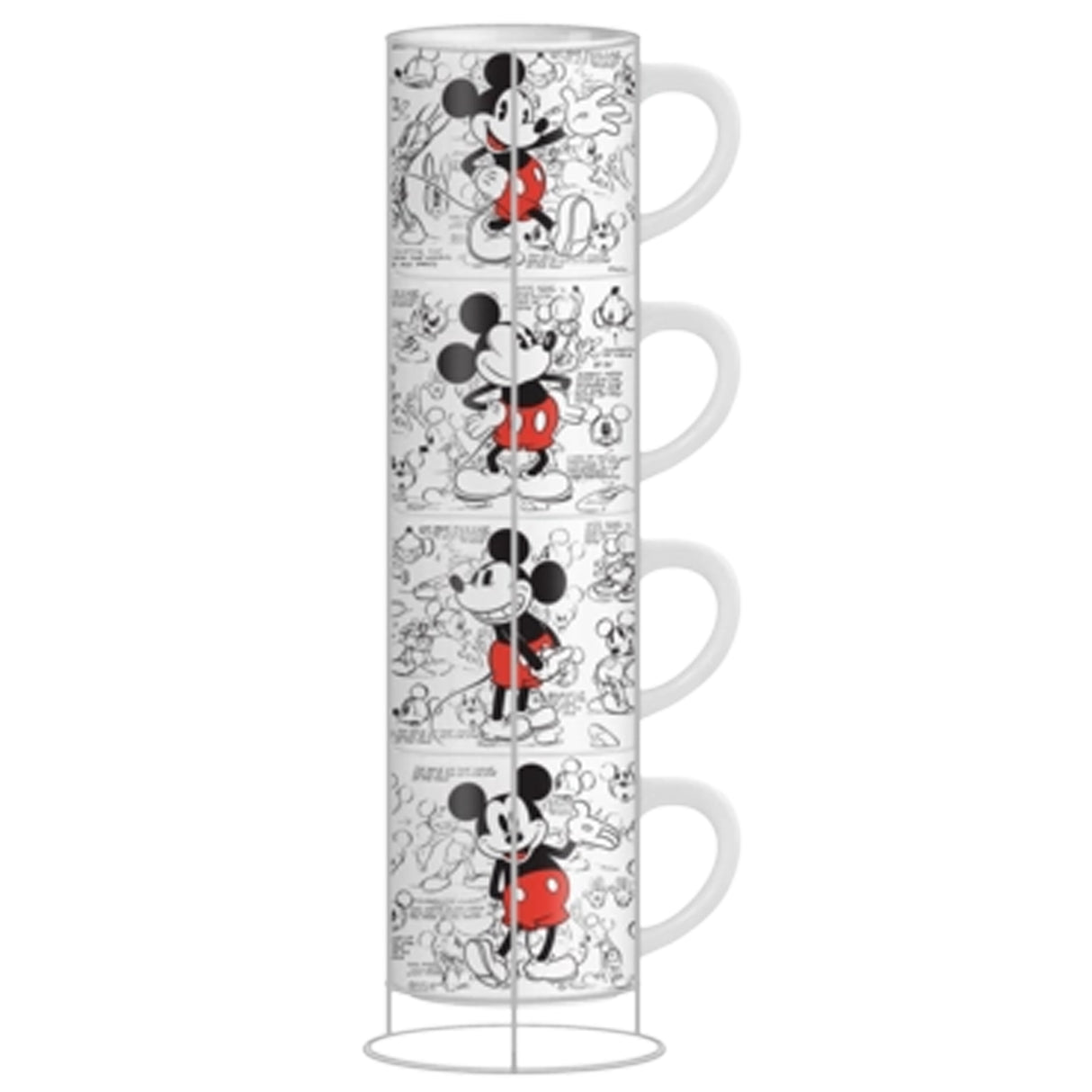 Disney Mickey Mouse 4pc 3oz Stackable Espresso Set