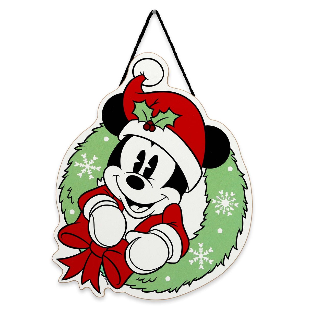 Disney Mickey Mouse Wreath Christmas Hanging Wood Wall Decor