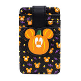 Disney Halloween Mickey Mouse Pumpkin Scattered Candy ID Cardholder