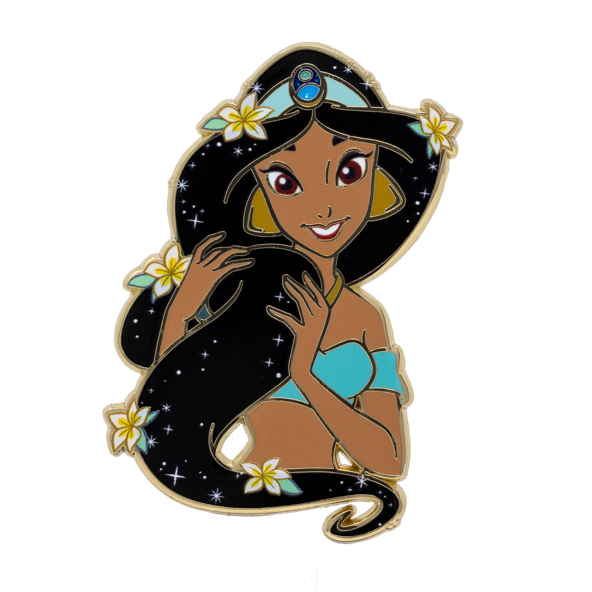 Disney Floral Princess Jasmine 2.5" Collectible Pin - NEW RELEASE