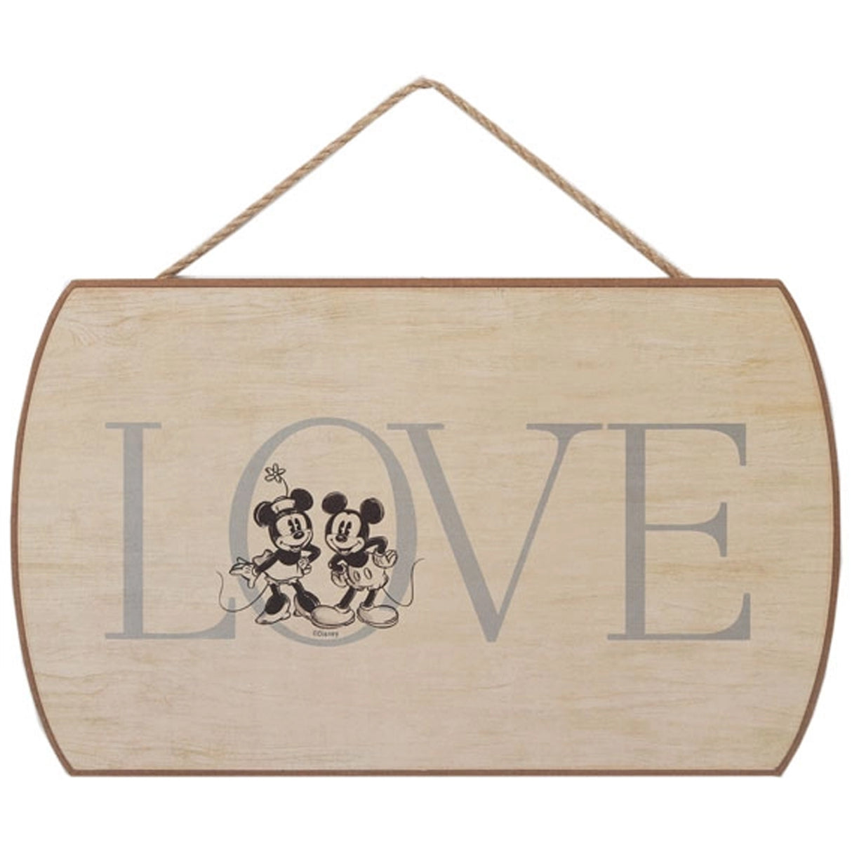 Disney Love Mickey Mouse & Minnie Mouse Hanging Wood Wall Decor