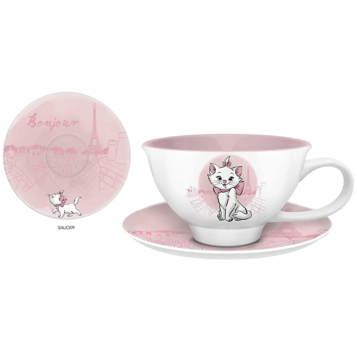 Disney Aristocats Marie 12oz Ceramic Teacup Plate Set