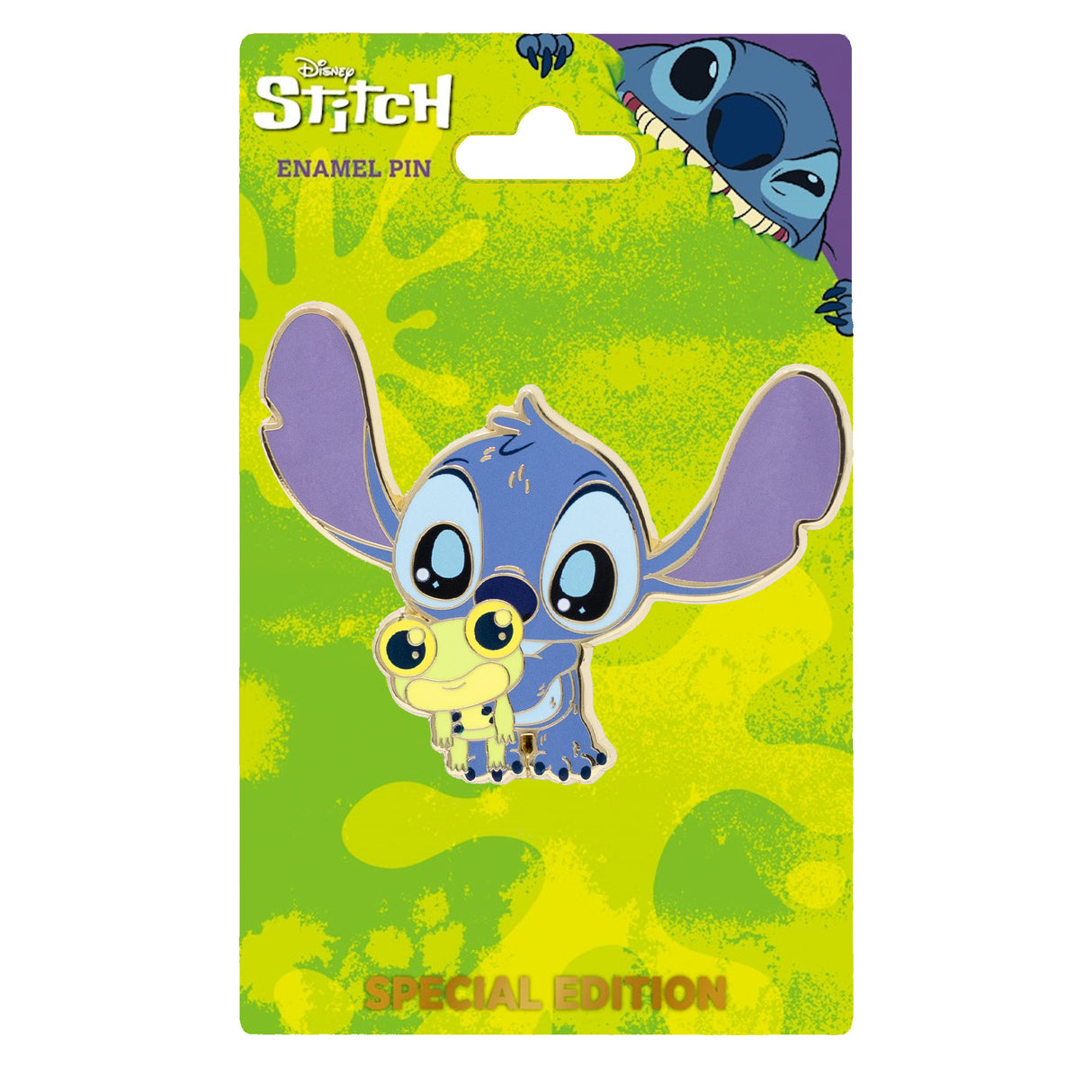 Disney Stitch Cutie Series - Stitch with Frog 2" Collectible Pin Special Edition 300 - NEW RELEASE