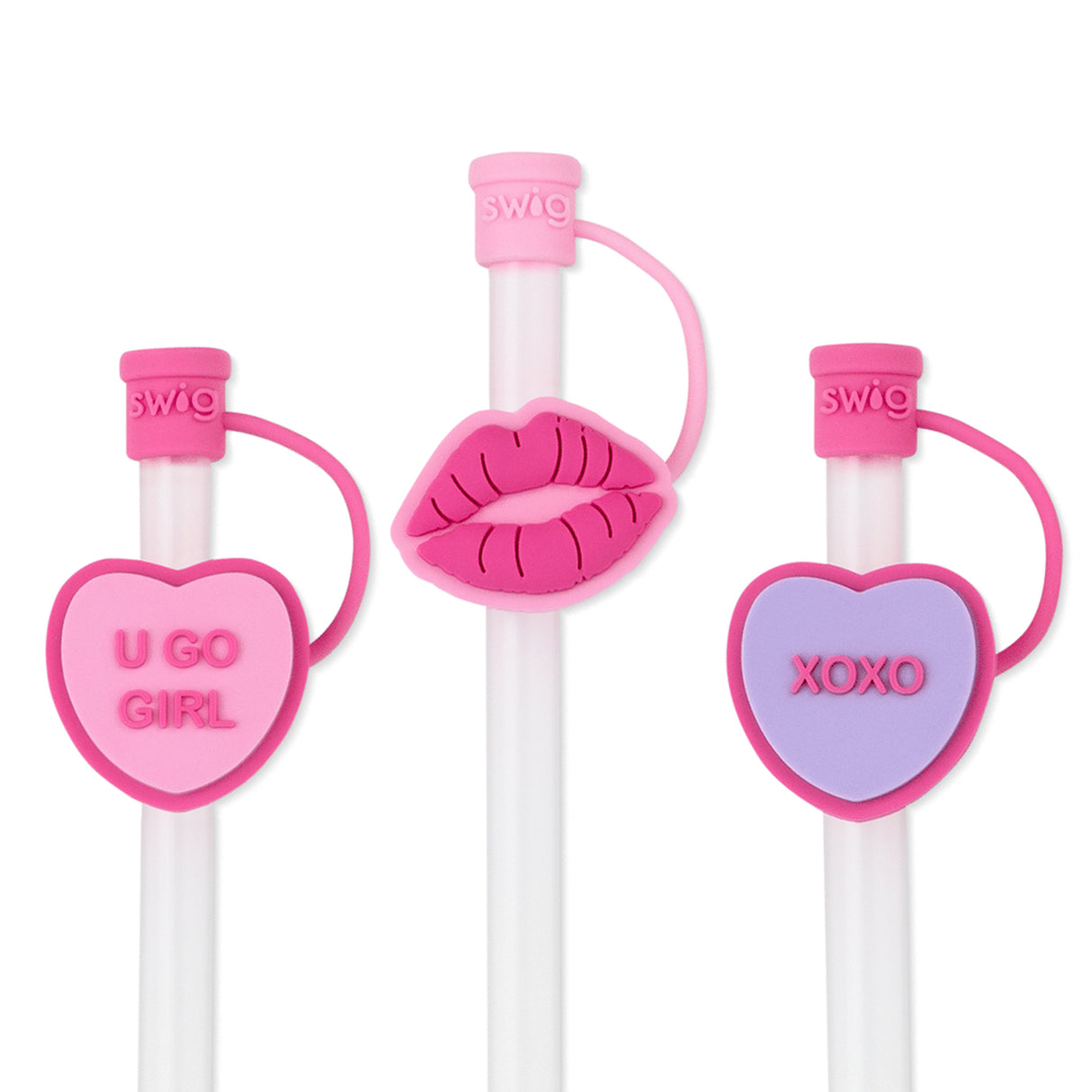 SWIG Valentine's Day Straw Topper Set