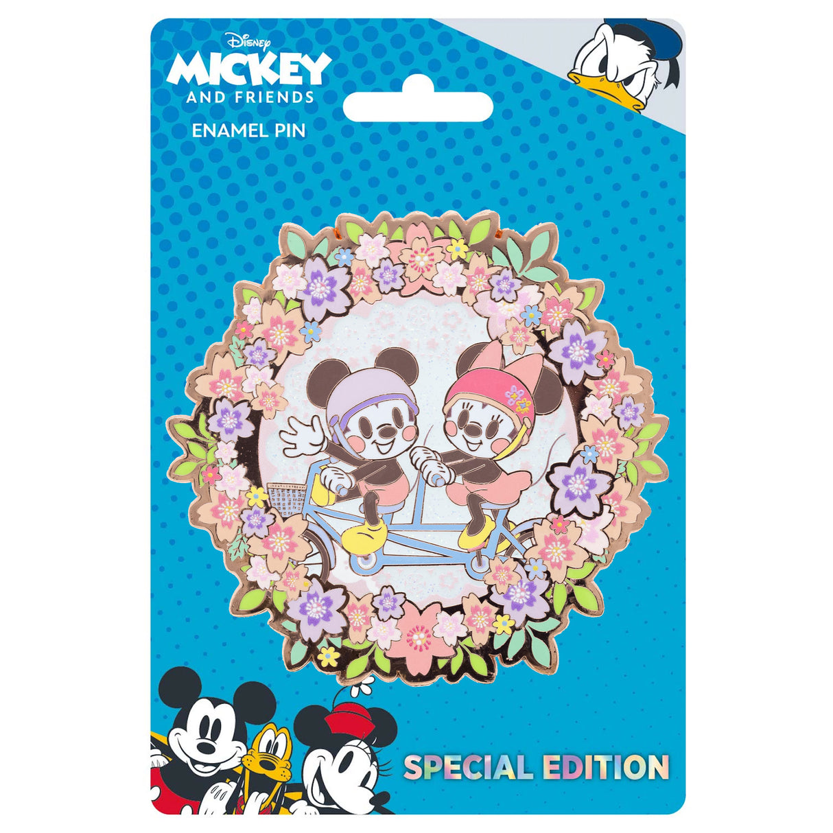 Disney Cherry Blossom Series Mickey and Minnie Bicycle Collectible Pin Special Edition 300