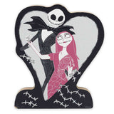 Nightmare Before Christmas Jack & Sally Heart Chunky Wood Decor