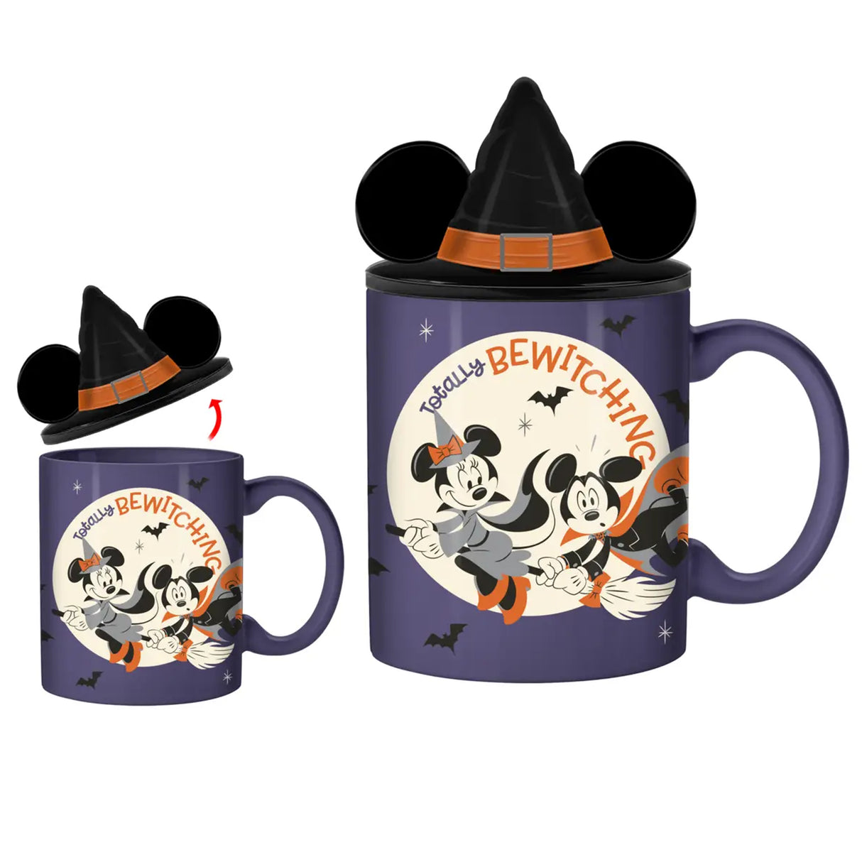 Disney Mickey and Minnie 18oz. Ceramic Mug with Sculpted Lid