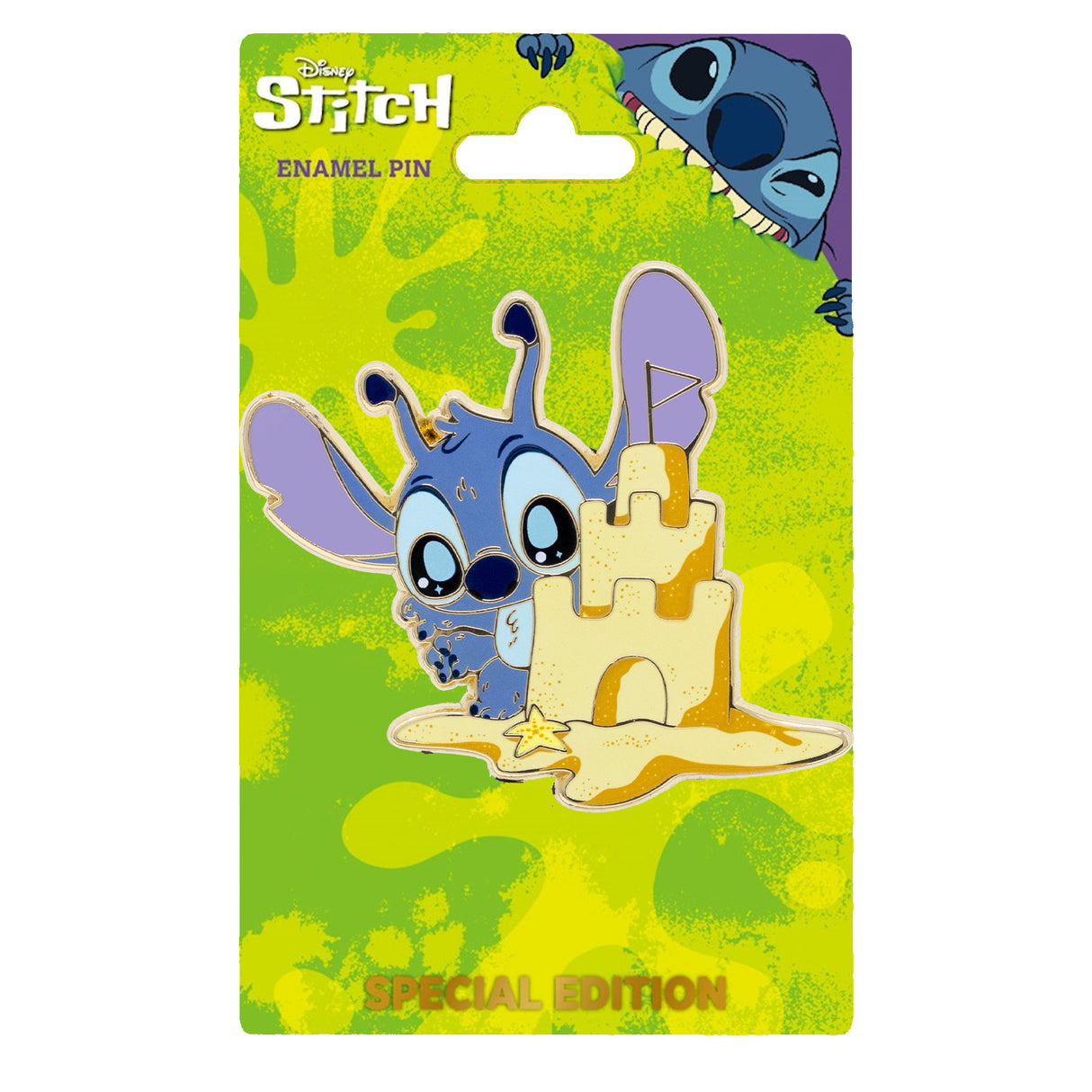 Disney Stitch Cutie Series - Stitch Sand Castle 2" Collectible Pin Special Edition 300 - NEW RELEASE