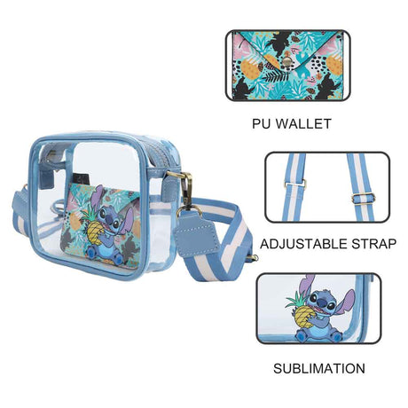 Disney Lilo and Stitch Clear Crossbody Bag with Wallet