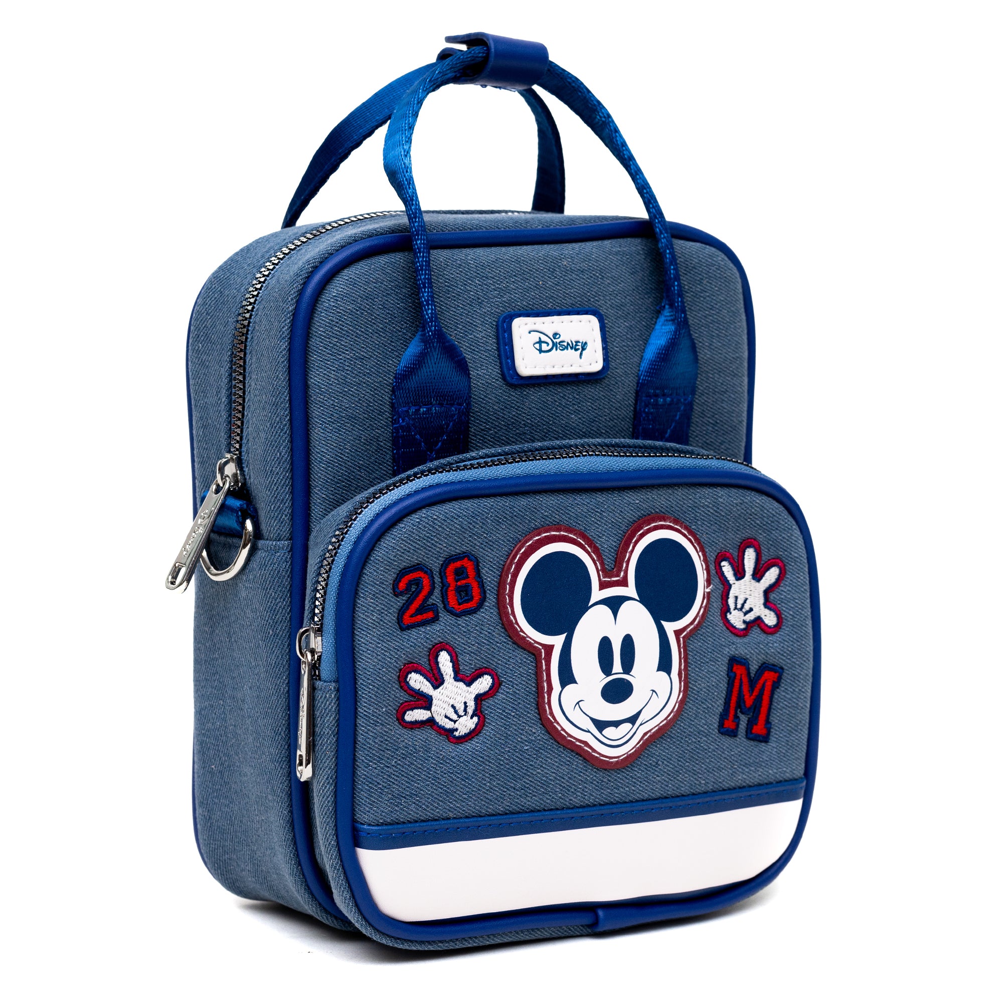 Disney Mickey Mouse Varsity Icons Denim Crossbody Bag