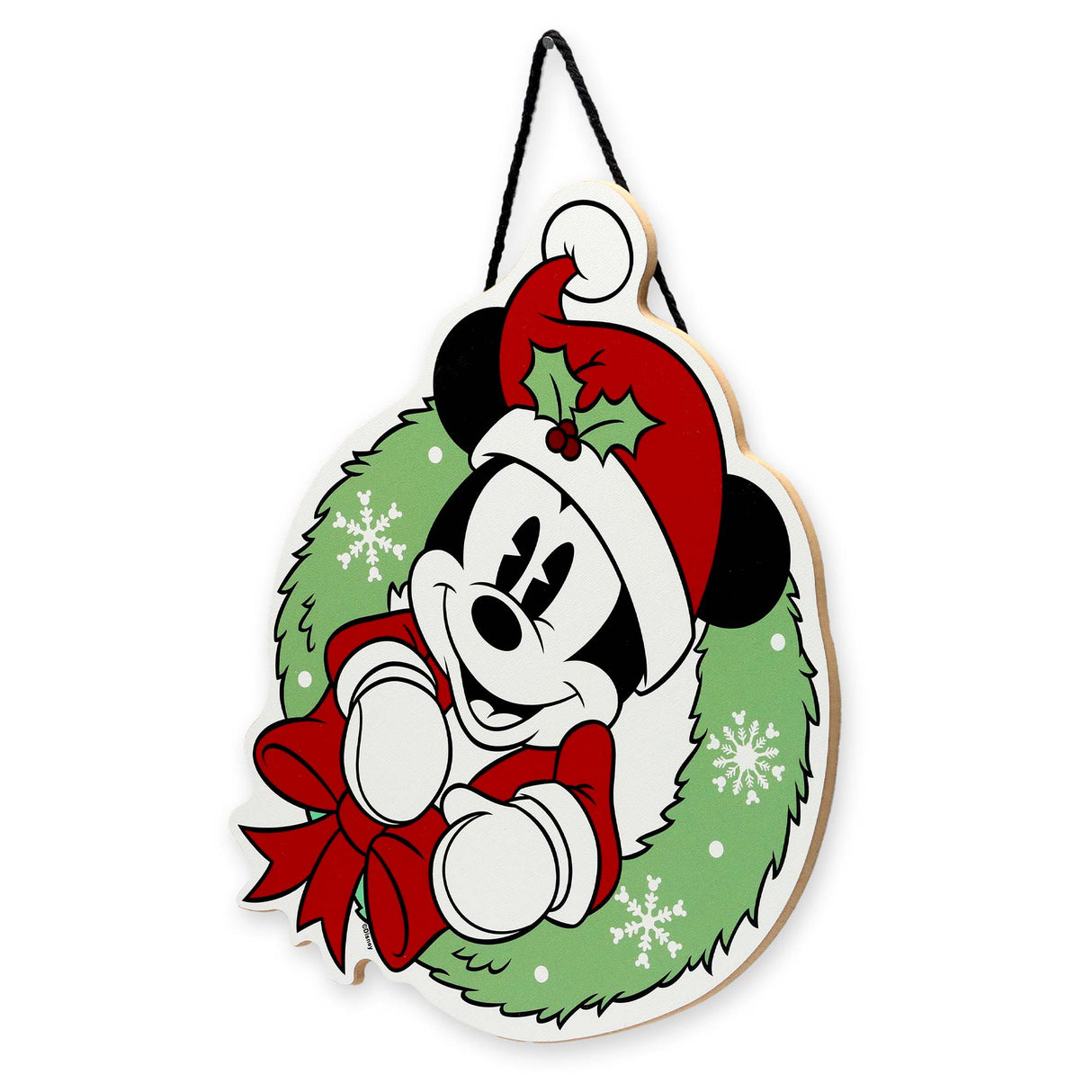 Disney Mickey Mouse Wreath Christmas Hanging Wood Wall Decor