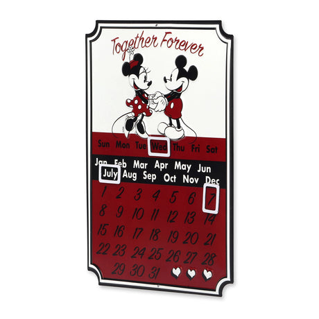 Disney Mickey & Minnie Mouse Calendar Metal Sign