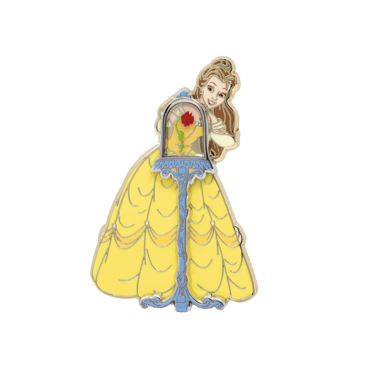 Disney Princess Beauty and the Beast Belle Enchanted Rose Pin on Pin 2" Collectible Pin - NEW RELEASE