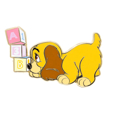 Disney Lady and the Tramp Puppy Lady with Blocks 2.25" Collectible Pin Special Edition 300  - PROMO EXCLUDED