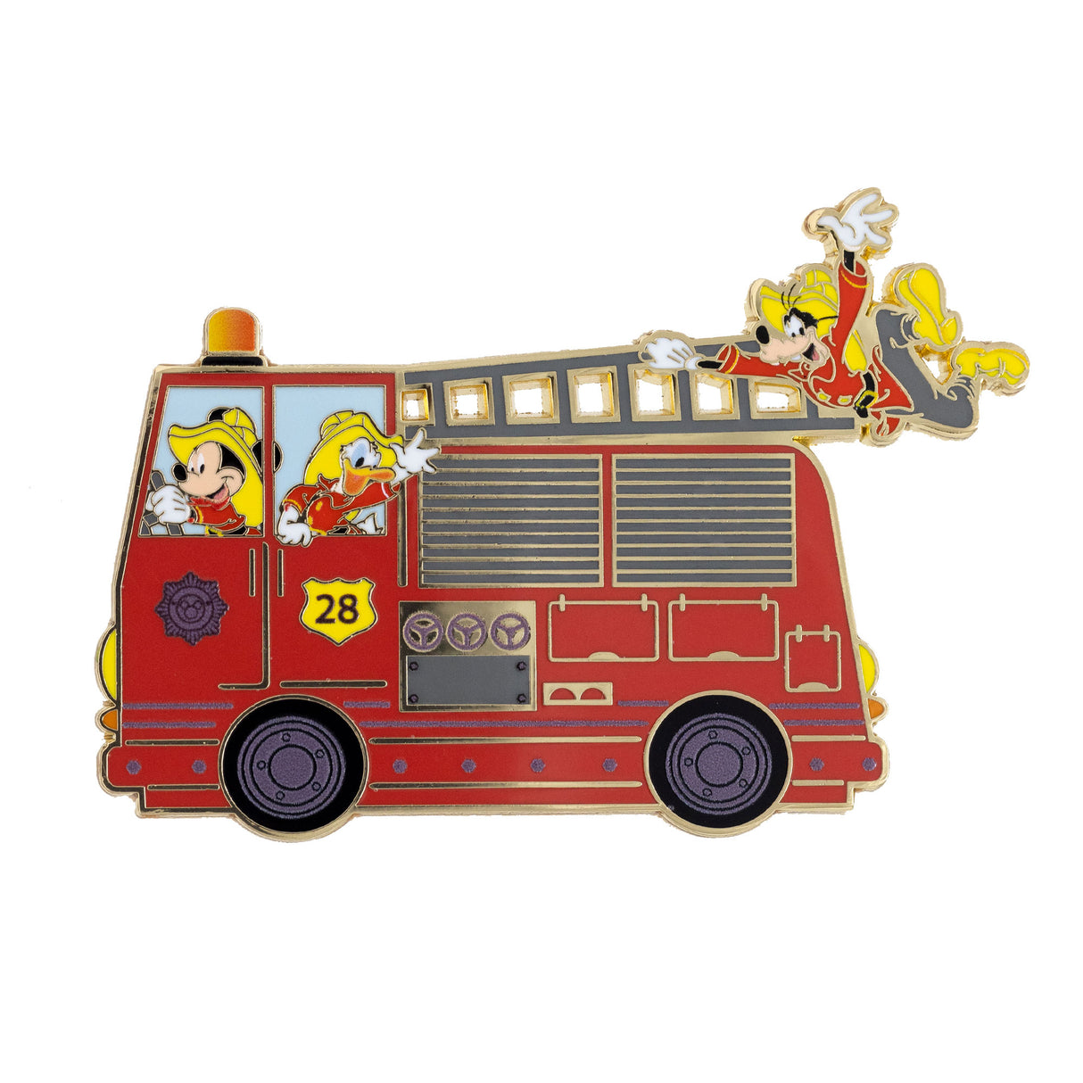 Disney Mickey, Donald, and Goofy Engine 28 Firefighters 3.25" Collectible Pin on Pin Special Edition 300 - NEW RELEASE