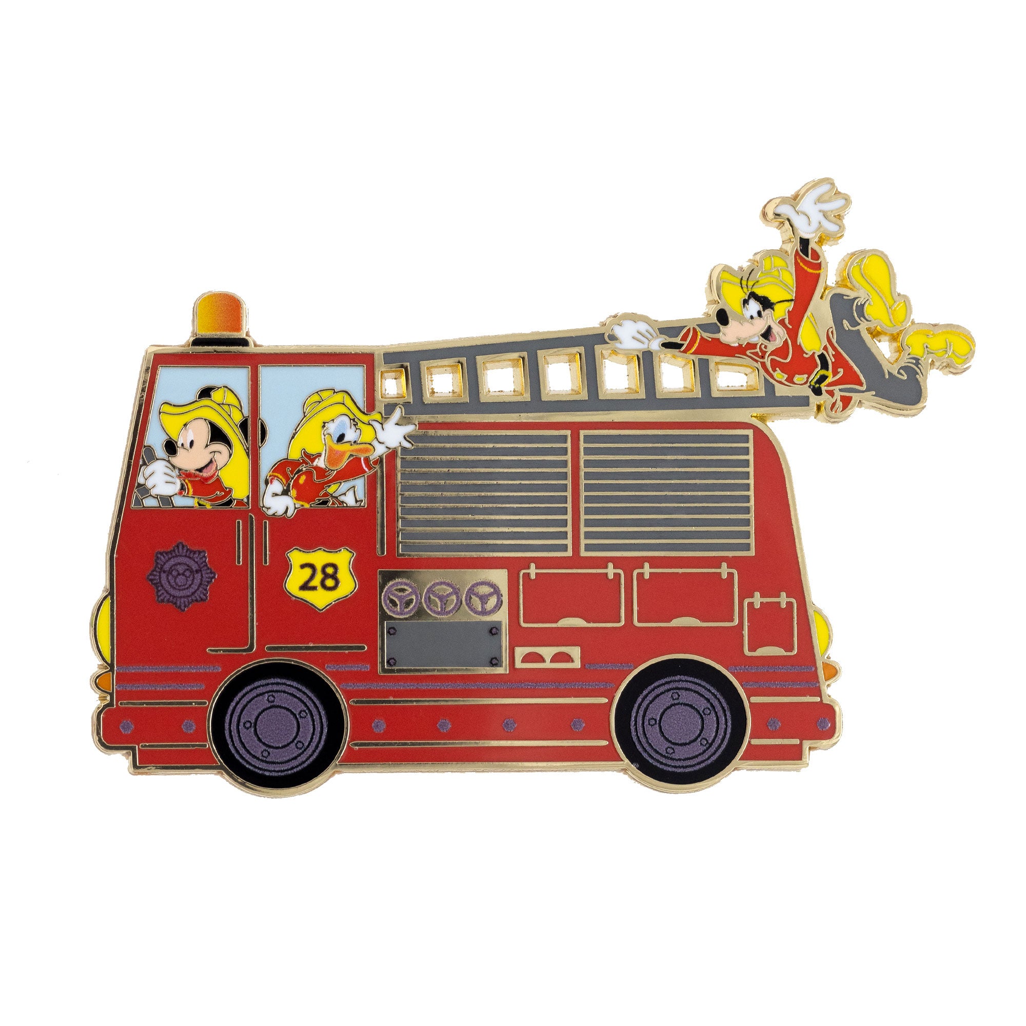 Disney Mickey, Donald, and Goofy Engine 28 Firefighters 3.25" Collectible Pin on Pin Special Edition 300 - NEW RELEASE