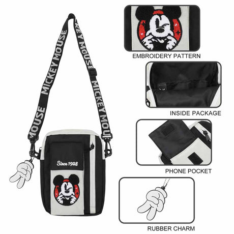 Disney Mickey Mouse Chenille Patch Crossbody Bag