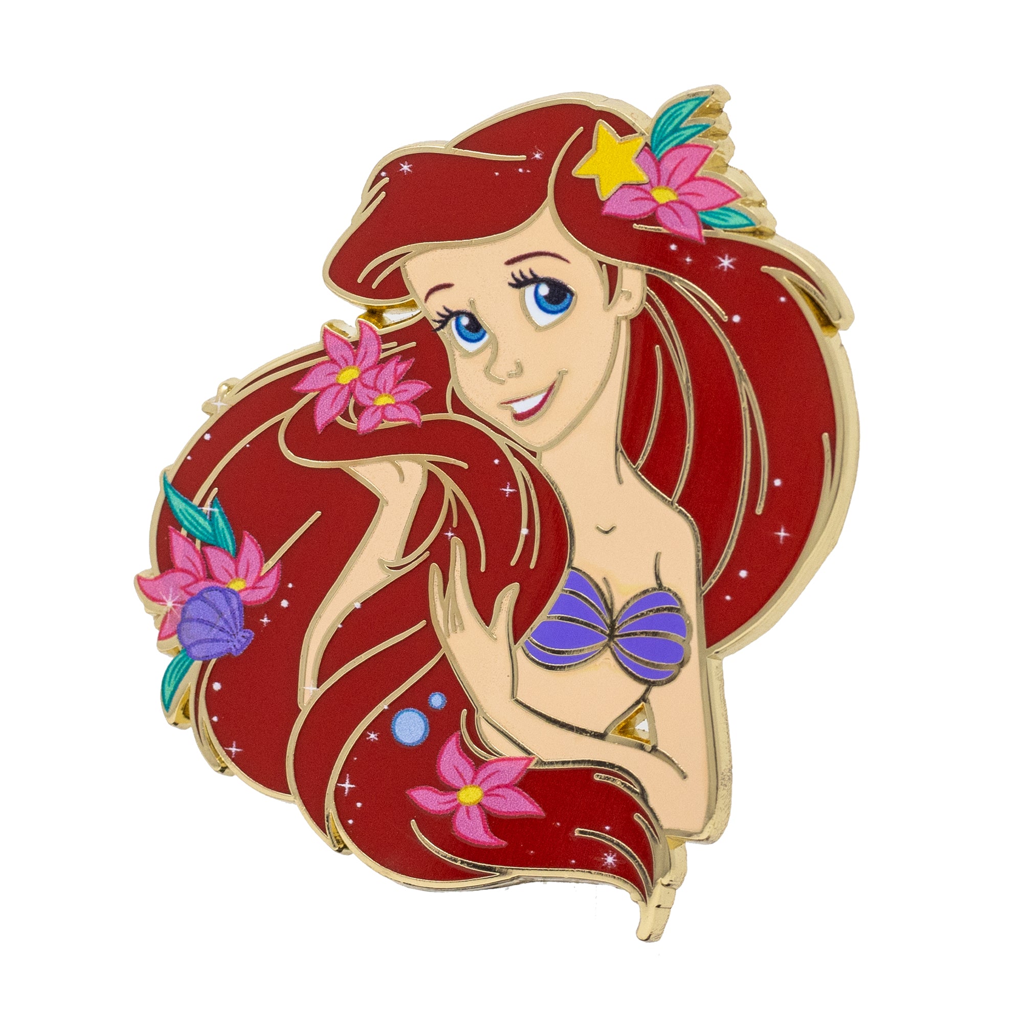 Disney Floral Princess Ariel 2.5" Collectible Pin