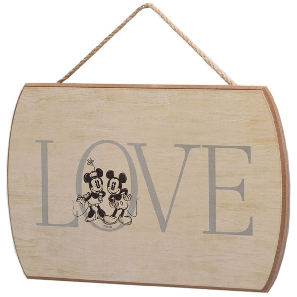 Disney Love Mickey Mouse & Minnie Mouse Hanging Wood Wall Decor