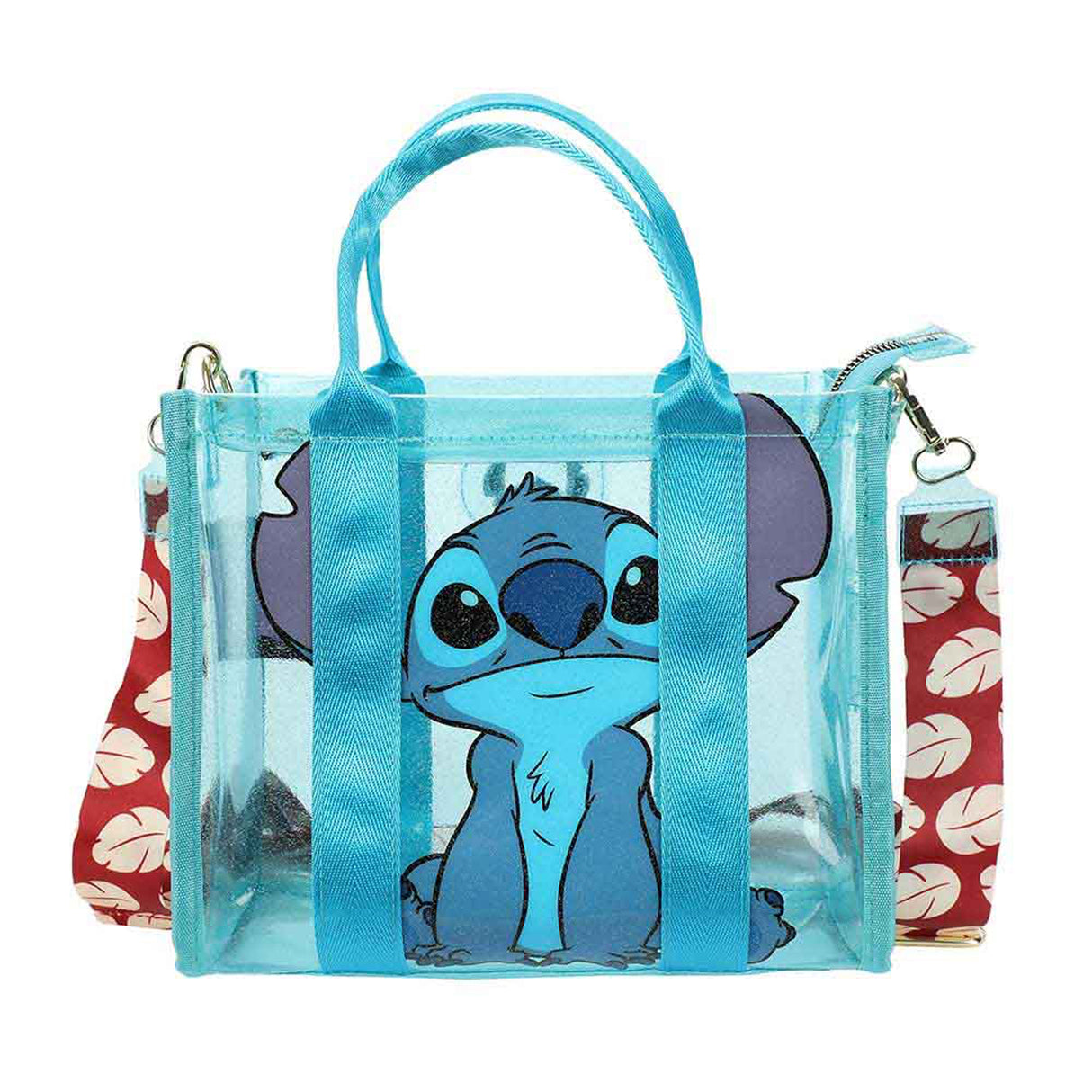 Disney Stitch Glitter Clear Tote Crossbody Bag