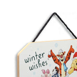 Disney Winnie the Pooh Winter Wishes Hanging Wood Wall Decor