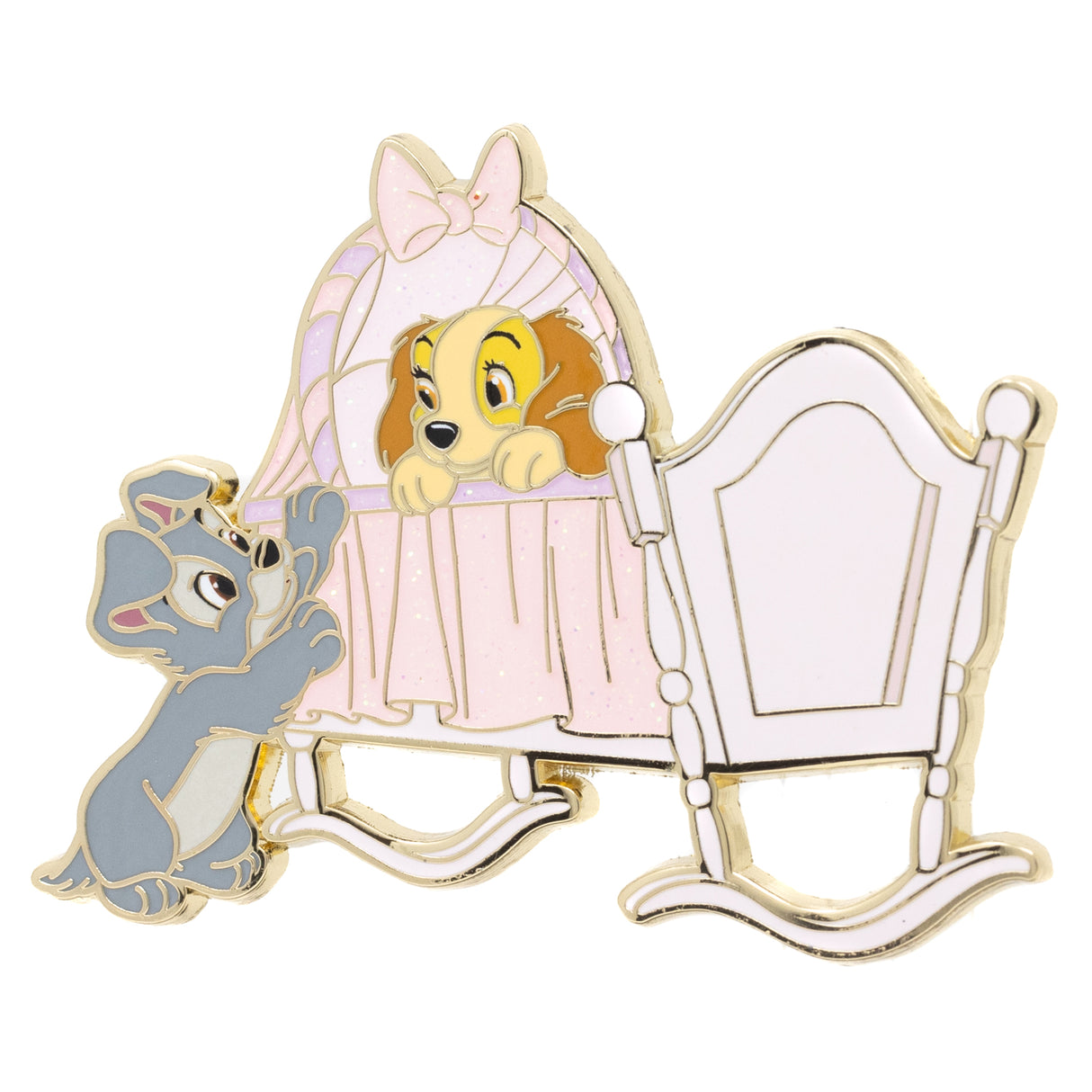 Disney Lady and the Tramp Puppy Love Crib 2.5" Collectible Pin Special Edition 300