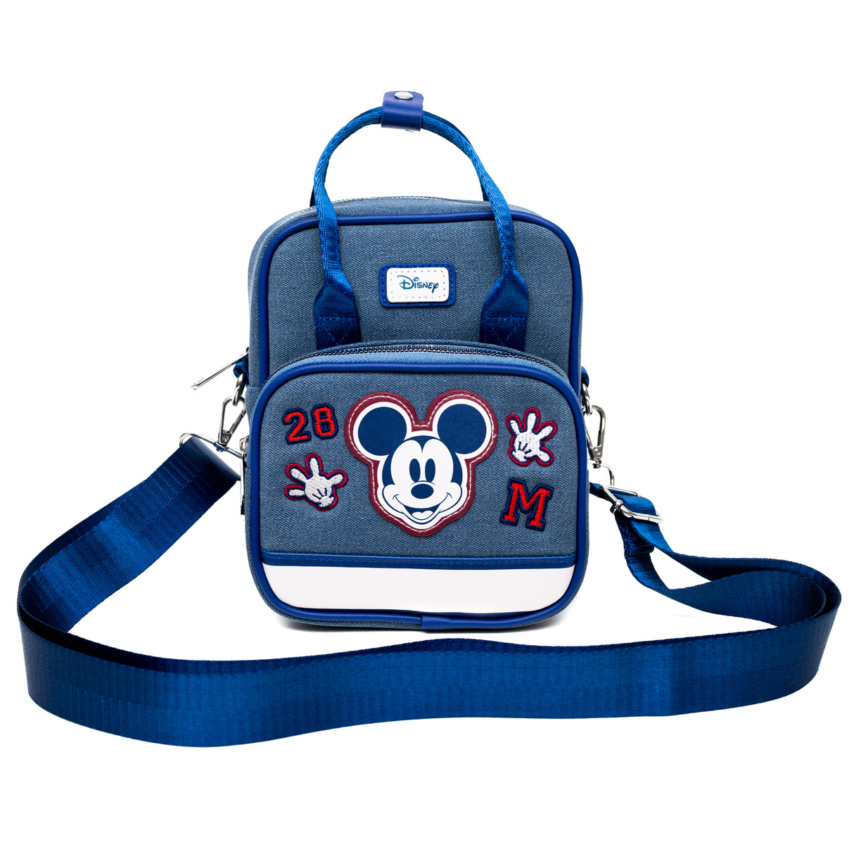 Disney Mickey Mouse Varsity Icons Denim Crossbody Bag