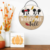 Disney Mickey & Minnie Mouse Welcome Fall Round Hanging Wall Decor