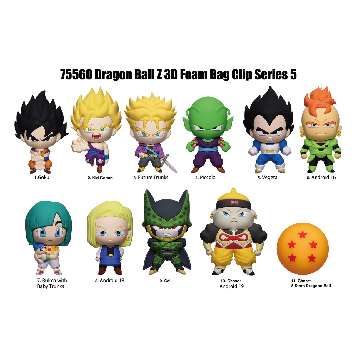 Dragon Ball Z Mystery 3D Foam Bag Clip - Series 5