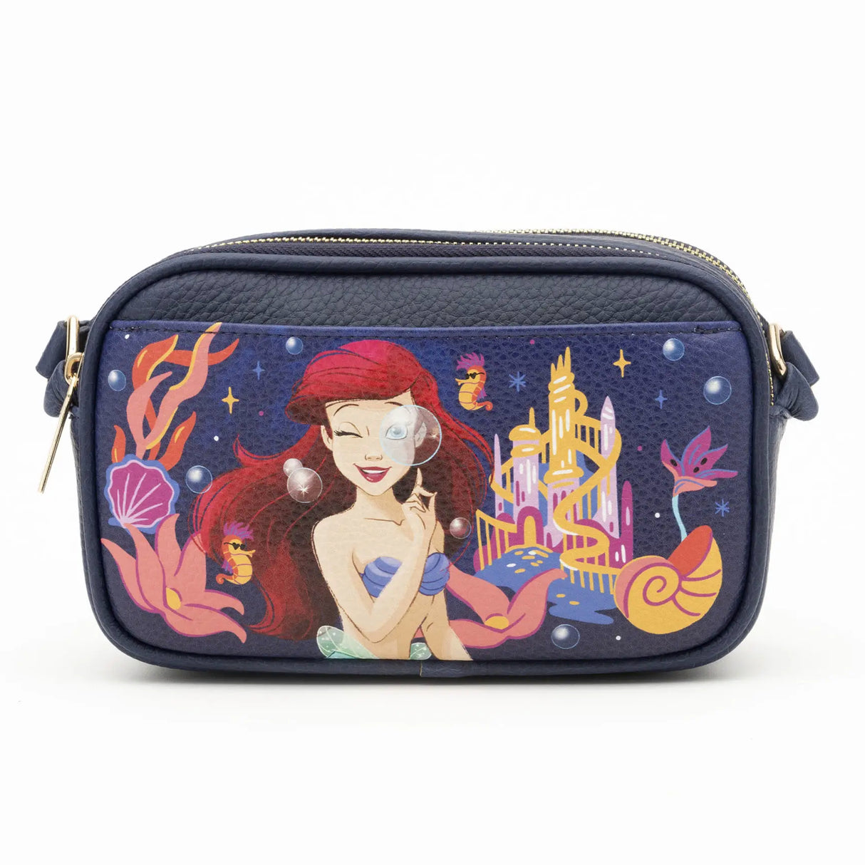 Disney The Little Mermaid Ariel Double Zipper Crossbody Bag