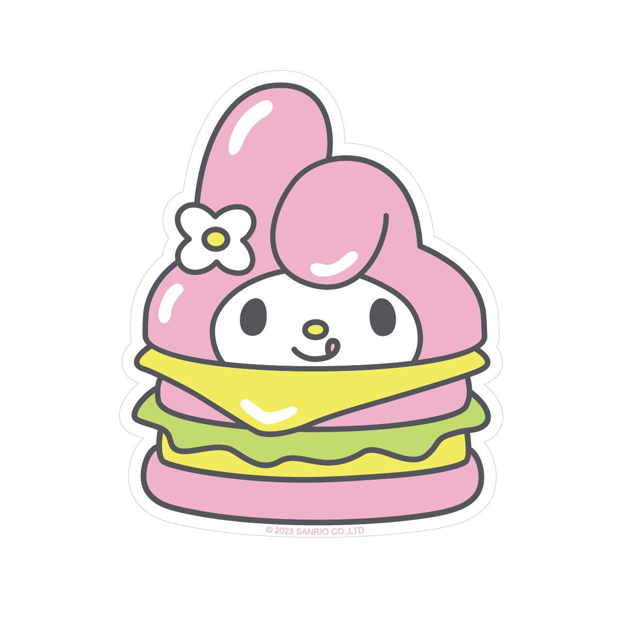 My Melody Burger Vinyl Sticker