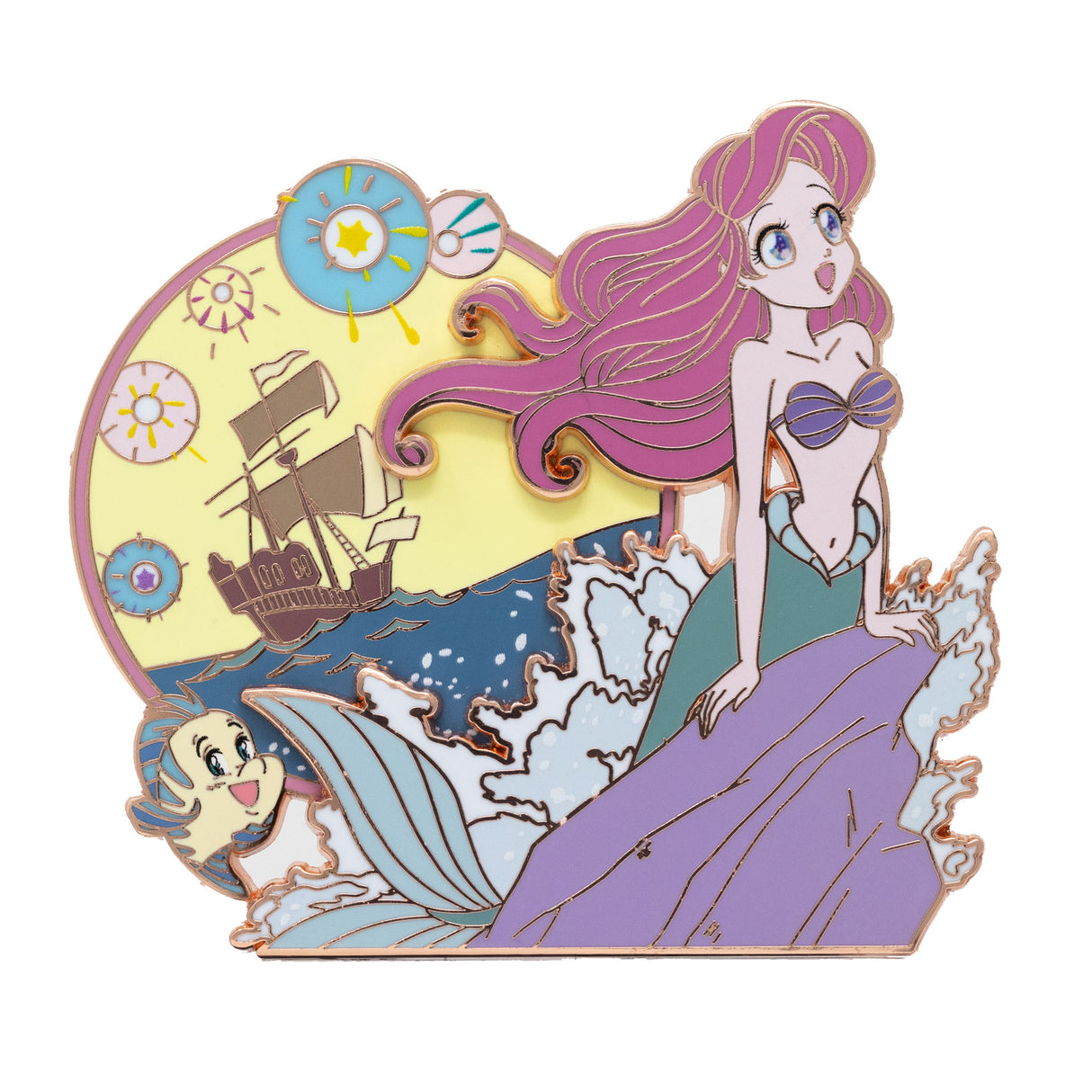 Disney Princess Manga Series The Little Mermaid Ariel Jumbo Collectible Pin on Pin Special Edition 300 - NEW RELEASE