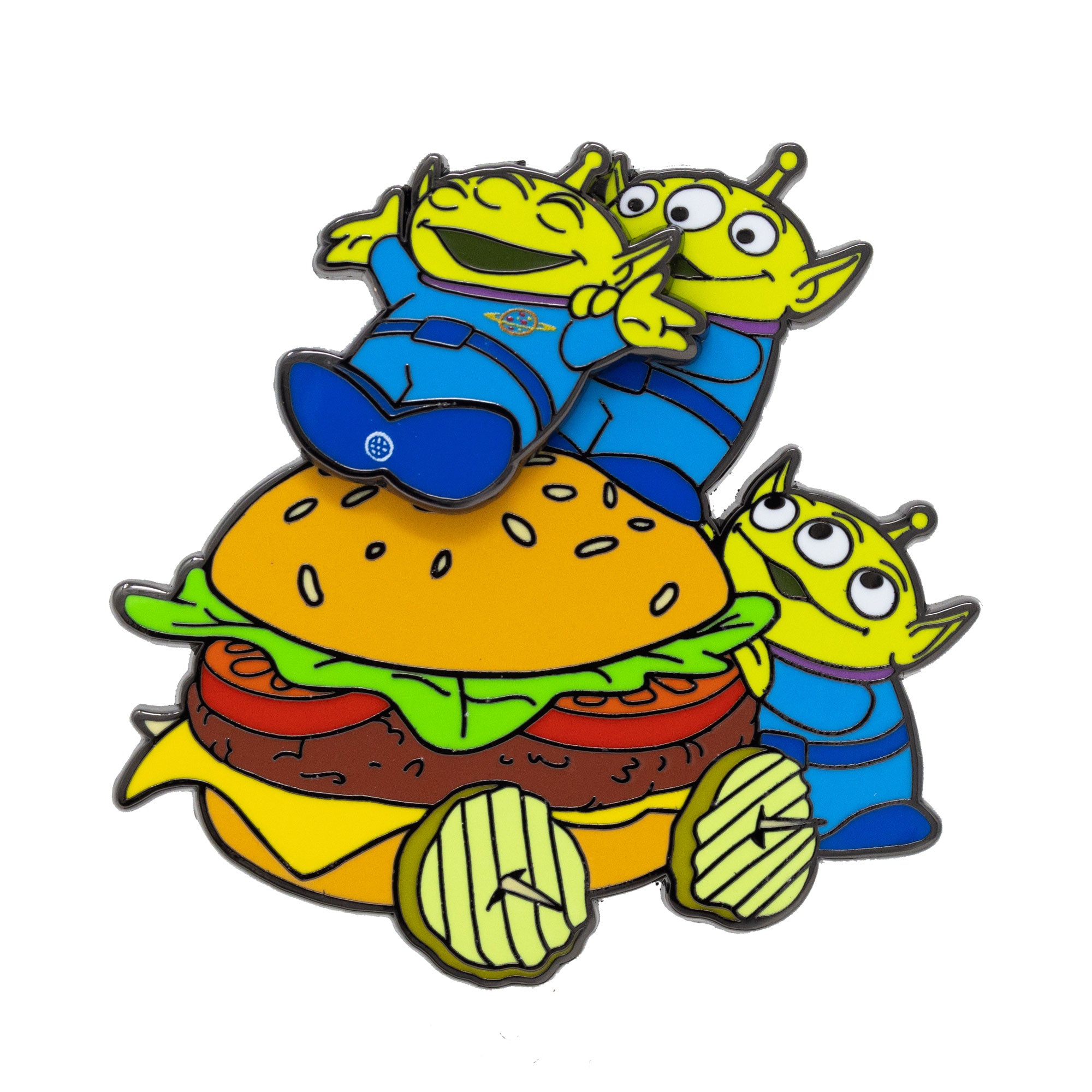 Disney Pixar Aliens with Hamburger 2.5" Collectible Pin on Pin Special Edition 300 - NEW RELEASE