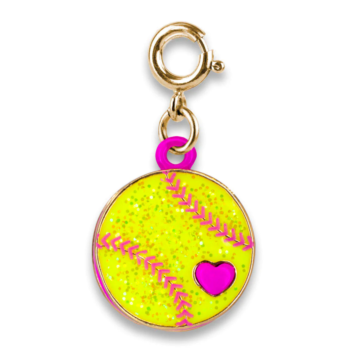 CHARM IT! - Gold Glitter Softball Charm