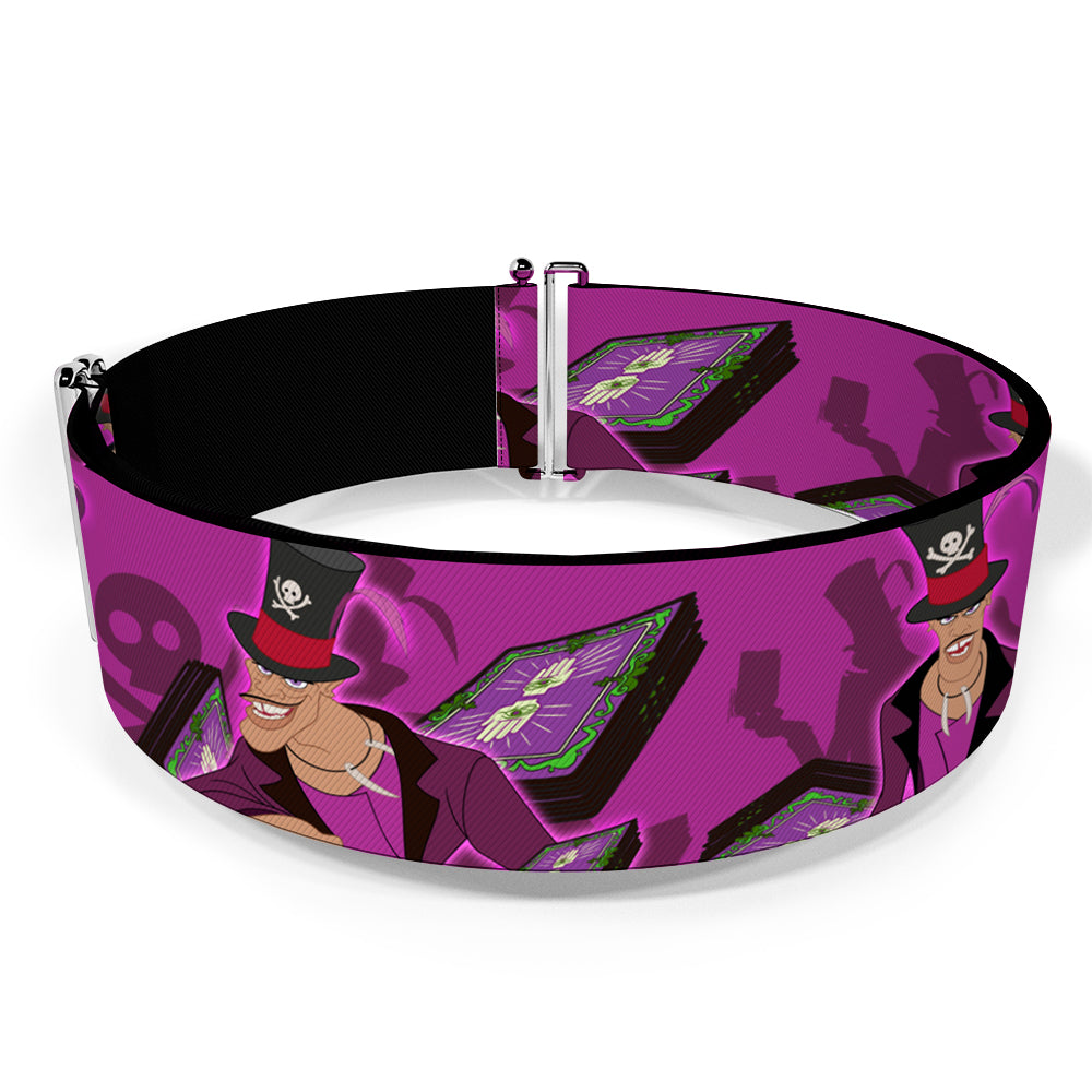 Cinch Waist Belt - Dr Facilier Tarot Card 2-Poses Shadow Man Skull & Crossbones Purples