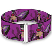 Cinch Waist Belt - Dr Facilier Tarot Card 2-Poses Shadow Man Skull & Crossbones Purples