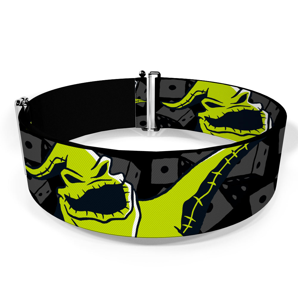 Cinch Waist Belt - Oogie Boogie Rolling Dice Pose/Dice Scattered Black/Grays/Lime Green/White