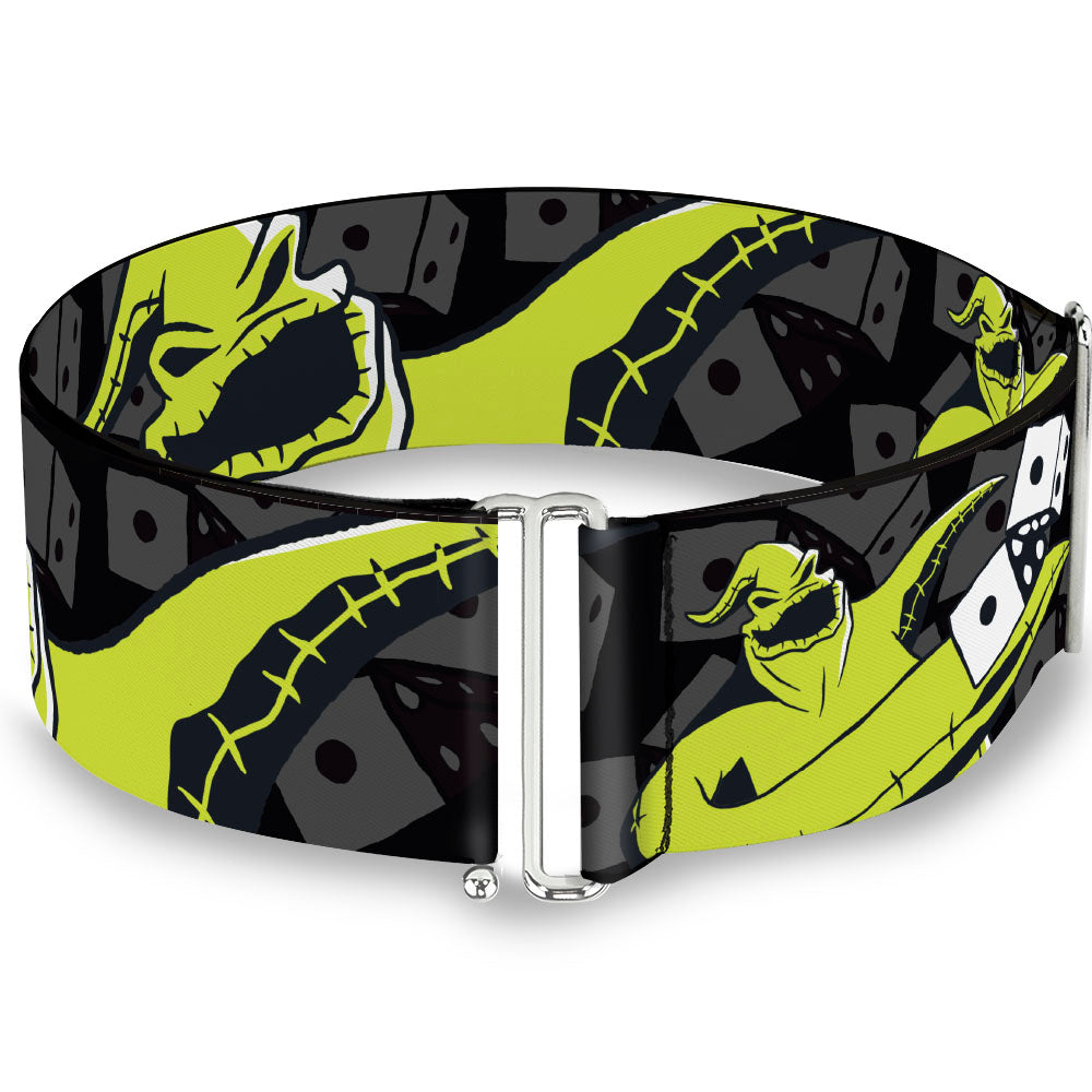 Cinch Waist Belt - Oogie Boogie Rolling Dice Pose/Dice Scattered Black/Grays/Lime Green/White