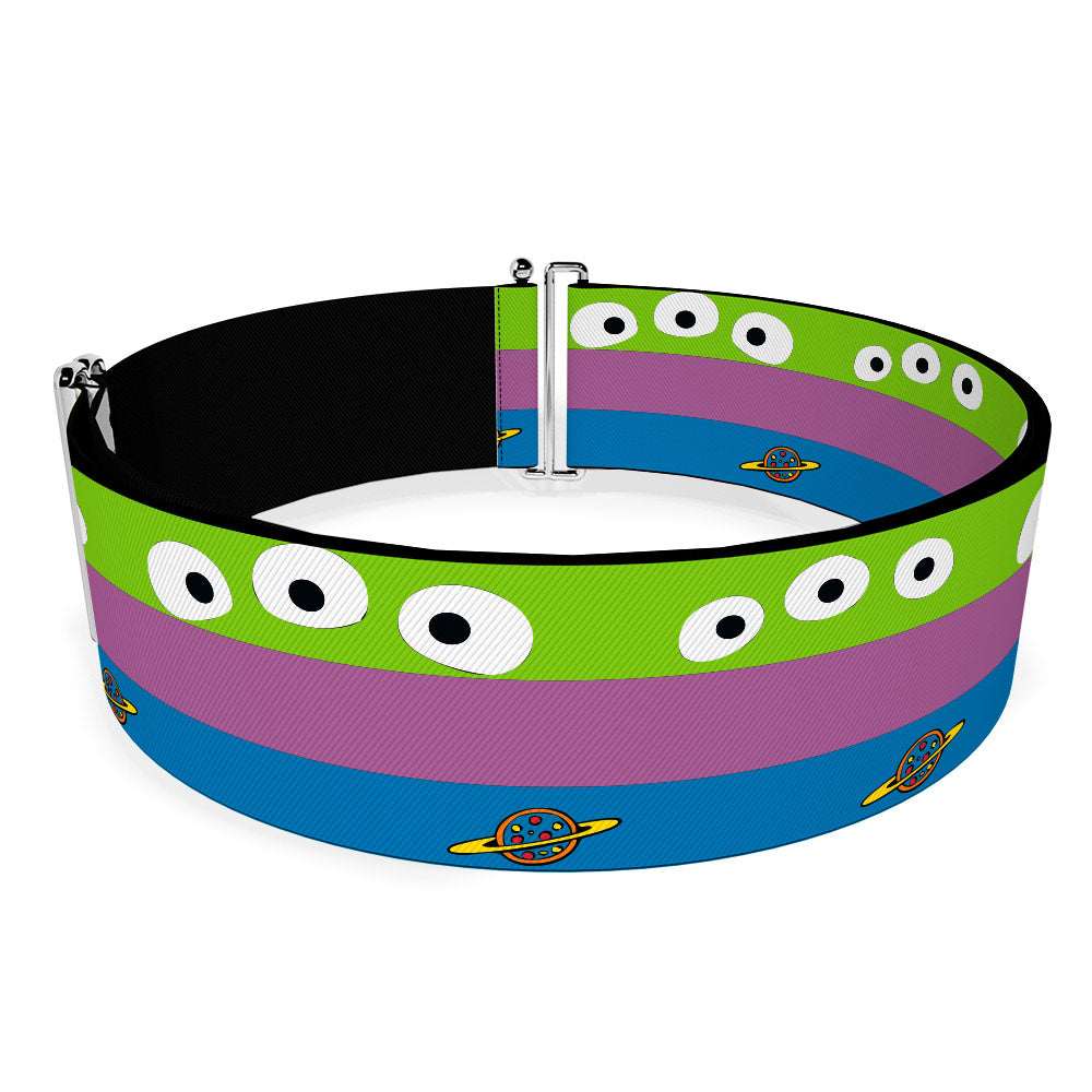 Cinch Waist Belt - Toy Story Alien Bounding Striping Green Purple Blue