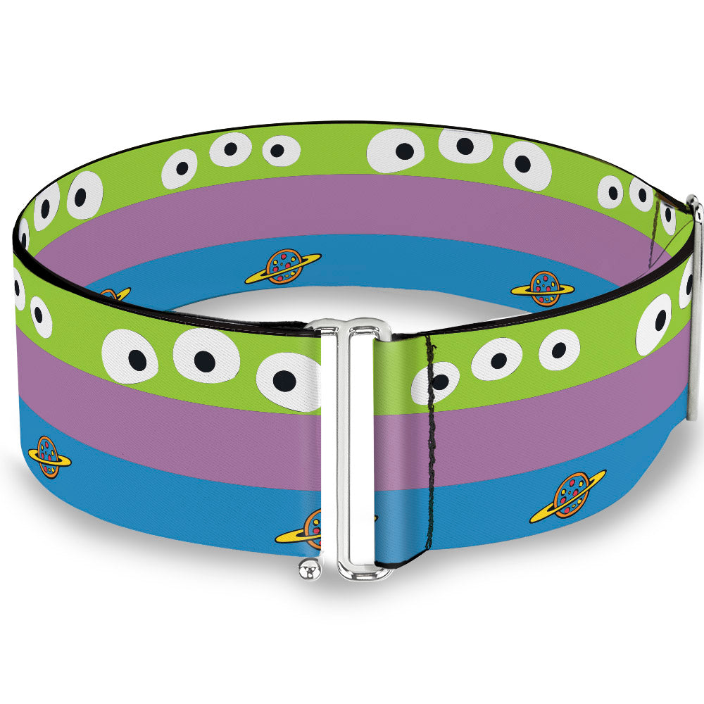 Cinch Waist Belt - Toy Story Alien Bounding Striping Green Purple Blue