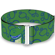 Cinch Waist Belt - Toy Story Rex Smiling Spots Green Blue