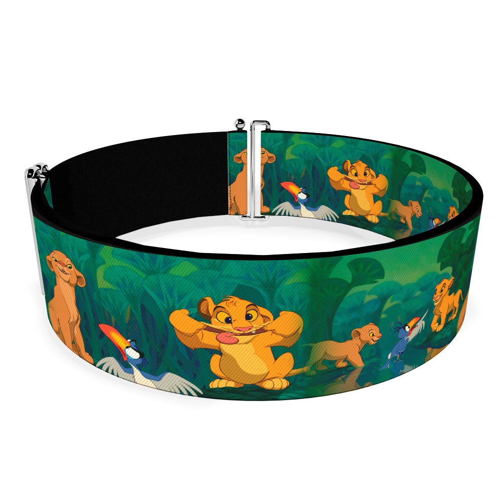 Cinch Waist Belt - The Lion King Simba Nala Zazu Poses Leaves Greens