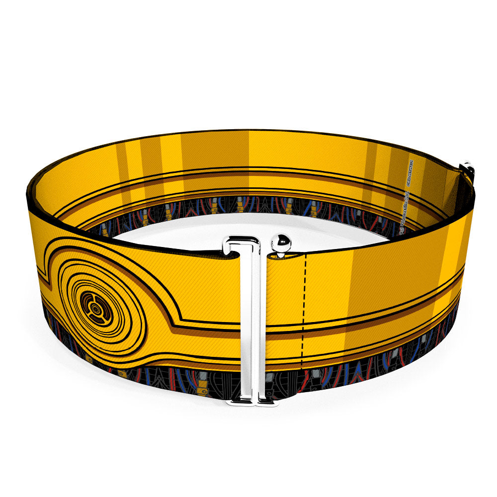 Cinch Waist Belt - Star Wars C3-PO Wires Bounding Yellows Black Multi Color