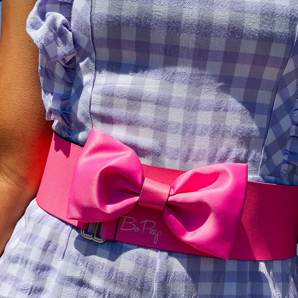 Cinch Waist Belt - Toy Story Bo Peep Bow Pink White