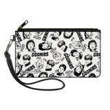 Canvas Zipper Wallet - LARGE - THE GOONIES Character Face Sketch Collage White/Black