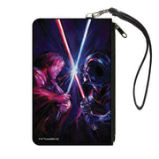 Canvas Zipper Wallet - LARGE - Star Wars Darth Vader Brush Stroke Pose Black