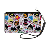 Canvas Zipper Wallet - SMALL - Disney Sweet Chibi Villain Faces and Icons Collage Lavender